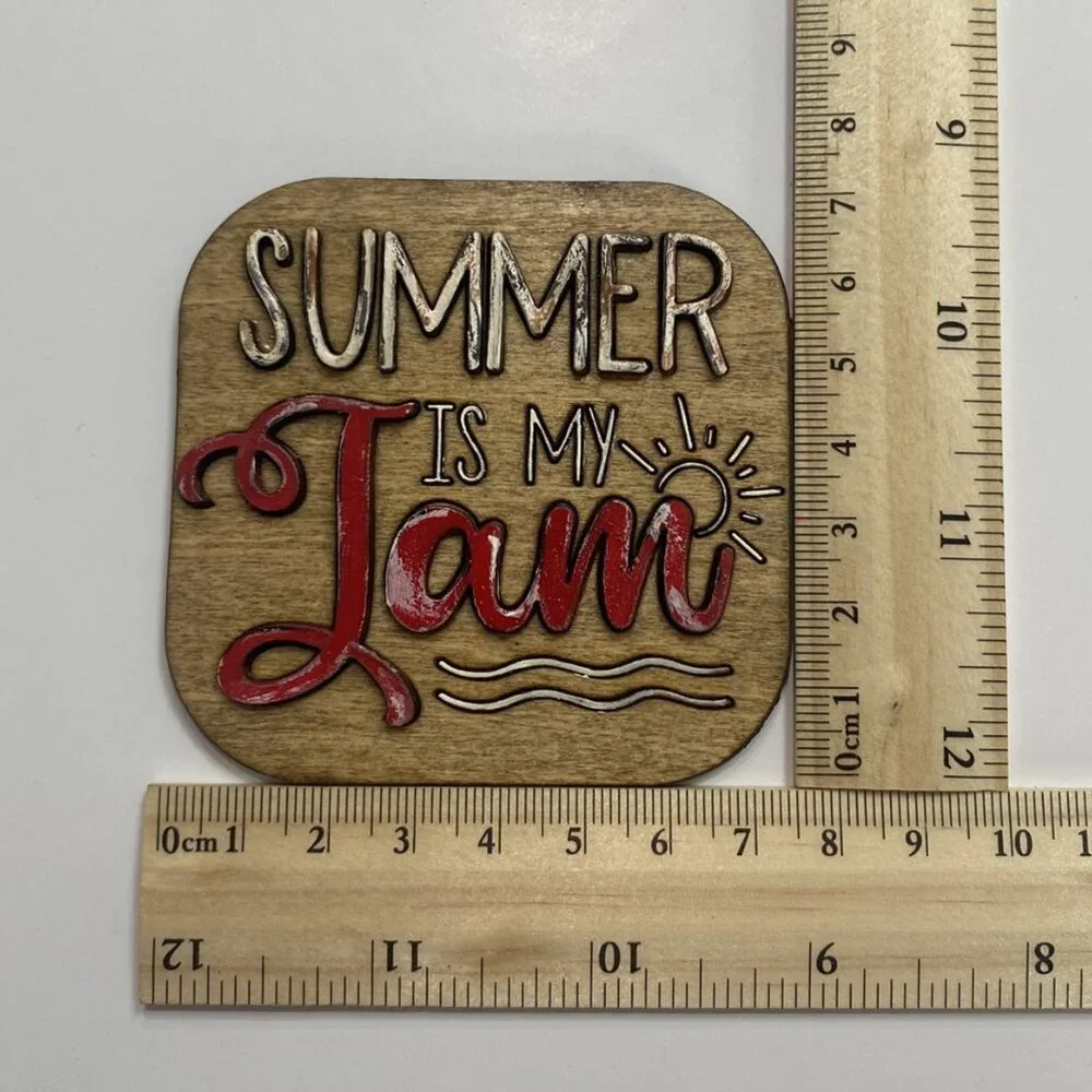 Handmade Tiered Tray Decor Summer Is My Jam 9 pieces Strawberries Vintage Truck - Picture 8 of 9